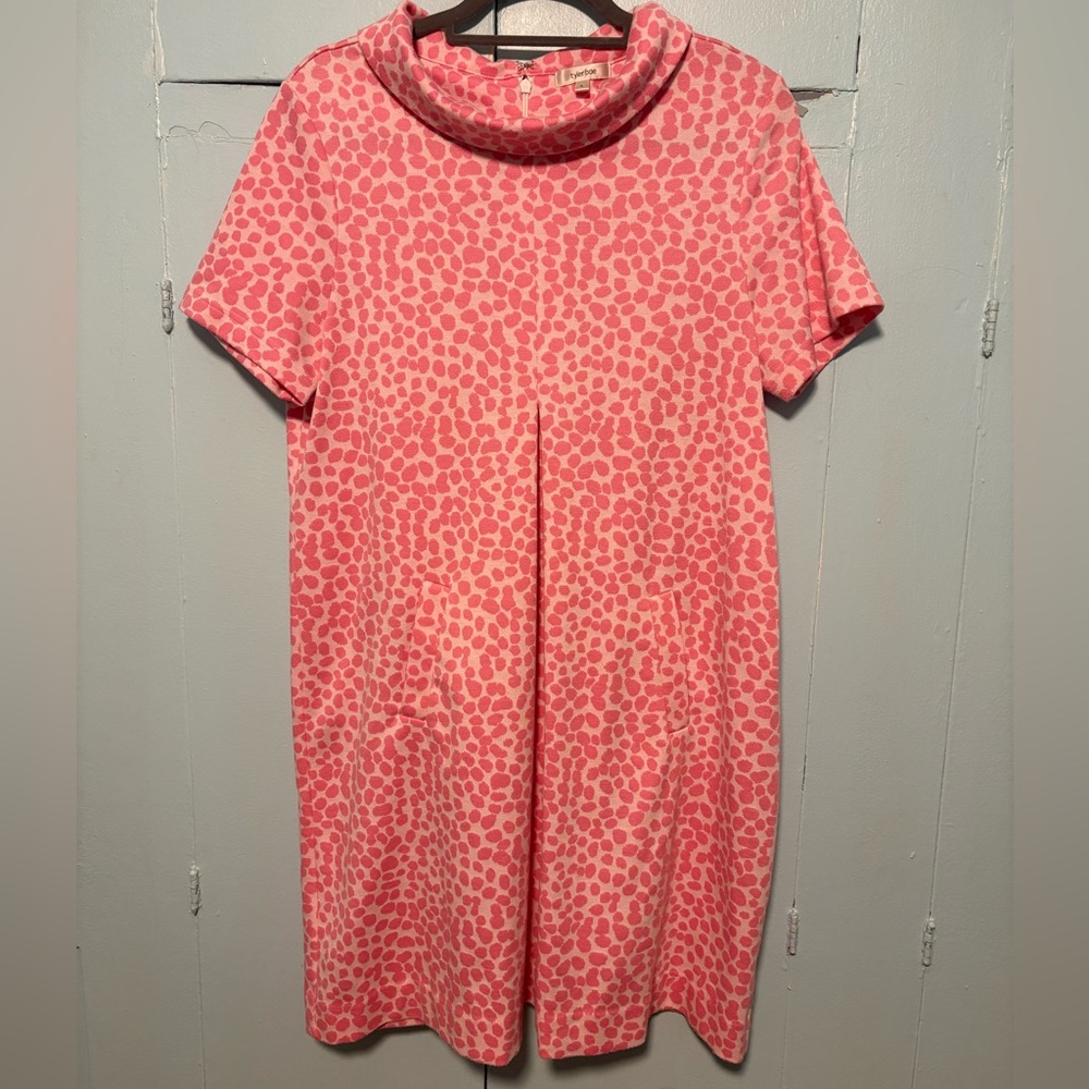 Tyler Boe Coral Pink Leopard Print Dress